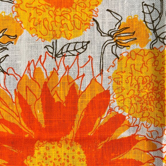 NWOT Vera Neumann Linen Orange Flower Vintage Inspired Towel - Picture 3 of 8